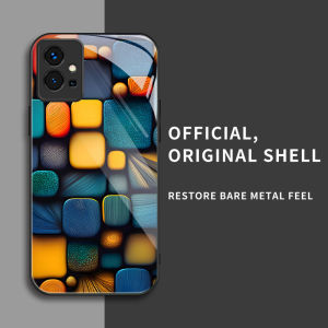 สำหรับ Vivo Y75 5G และ Vivo Y55 5G เคสศัพท์ป้องกันการตกที่มีสี่เหลี่ยมเล็กๆ สีสันสดใส บุคลิกทันสมัย