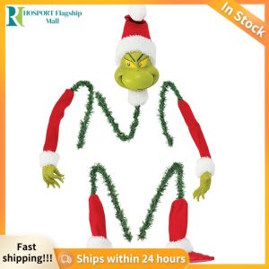 Holiday Season Decor 5PCS Grinch Xmas Character Arm Leg Head Ornaments Holder for Christmas Party