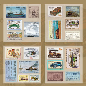 Vintage Old Days Sticker Stamp Series Deco Stickers Pack DIY Decorations Journal Envelope Seals Multipurpose Labels