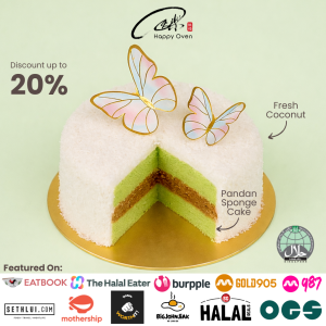 [HALAL CERTIFIED] Happy Oven Ondeh Ondeh Birthday Cake (500g-2kg). Low Fat! Low Sugar! Nice Packaging w Free Delivery! (Can Choose Delivery Date and Time!)