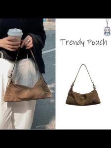 กระเป๋าหนังกลับ hobo กระเป๋าสะพาย  หนังนิ่ม ย้อนยุค suede bag สวยๆ