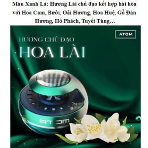 Nước hoa ô tô xe hơi cao cấp ATom Chính Hãng - Chiết xuất thảo dược thiên nhiên an toàn cho sức khỏe người dùng