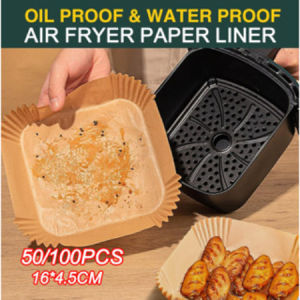 【Good Quality】50/100/200PCS Disposable Air Fryer Baking Paper Square Oil-Proof & Nonstick for Fryer & Oven Use