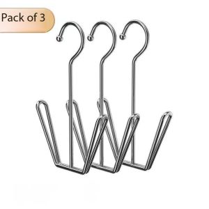 3pcs Stainless Steel Shoe Drying Rack Portable Windproof Hanging Shoe Rack Super Durable Space Saving Drying Rack With Hook Home Use