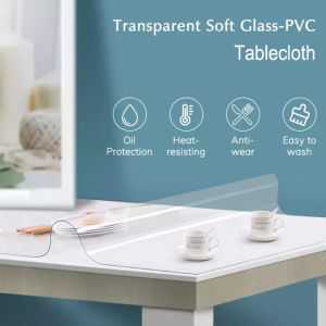 1mm Thickness PVC Tablecloth Waterproof and Oil-Proof Transparent Soft Glass Heat Resistant Plastic Dinner Table Cover Protector Customized Size