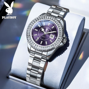 PLAYBOY Watch For Women Waterproof Original Sale 2025 Stainless Steel Strap Luminous Calendar With Gift Box Womens Watch