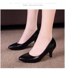 Free Shipping Soft Leather Thin-Heeled Pointed-Toe High Heels Fashionable Womens Shoes New Spring/Autumn Collection Breathable Shallow-Toe Flats Womens Work Shoes