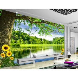 Tranh dán tường 3d phong cảnh tuyệt đẹp trang trí phù hợp moi không gian tích hợp sẵn keo
