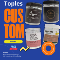 Toples Tempat Kopi Teh Gula custom label stiker anti air. 