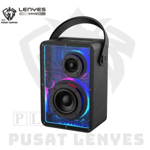 S860 - Speaker LENYES S-860 80W Wireless Speaker Bluetooth 5.3 Transparan Cyberpunk RGB Colorfull LED Light Portable TWS