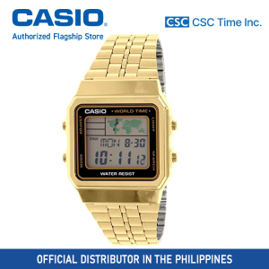 Casio Vintage (A500WGA-1DF) Gold Stainless Steel Strap Digital World Time Watch