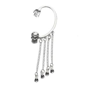 Fashion Skull Cuff Earring Unique Fringe Cuff Earring Stylish Skull Ear Cuff Alloy Texure Suitable for Social Event