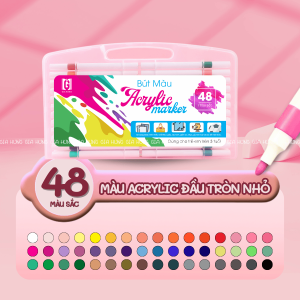 [TẶNG SỔ TÔ MÀU] Bộ 12/24/36/48/60/80/100/120 Màu Acrylic Gia Hưng Vẽ Lên Mọi Chất Liệu Màu Vẽ Không Lem Thấm