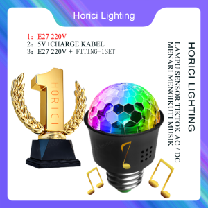 Horici Lampu Disco 7W AC/DC Dengan Sensor Suara/Menari Mengikuti Ritme/ Lampu Musik Menari Warna Warni