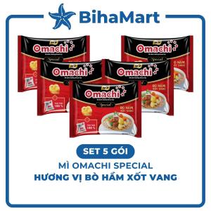 [SET 5 GÓI] - MASAN - Mì khoai tây Omachi Special Bò hầm xốt vang mì Omachi Bò hầm sốt vang mì ăn liền Omachi (92g/gói)