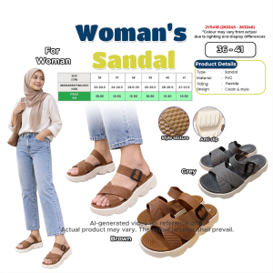 Women’s Casual Sandal PVC Anti-Slip Comfortable Flat Sandals | Flexible Stylish Design | Size 36-41
