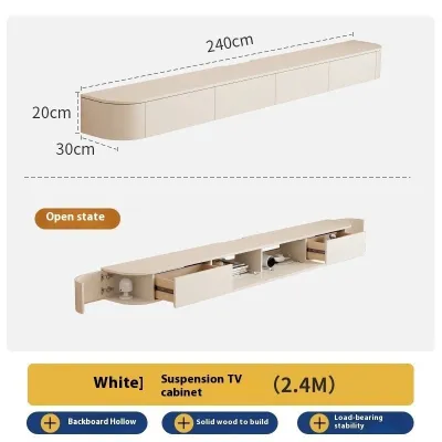 [CozyNest ]Solid Wood GY TV Console Suspended Rock Panel Cabinet Living Room Household Small Unit Modern And Simple Hanging Storage