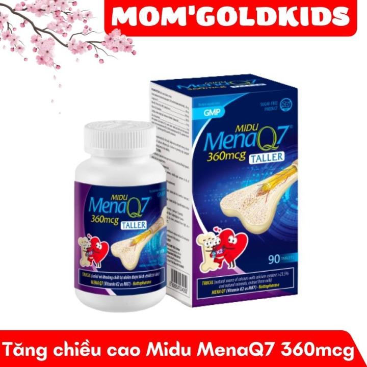 Midu MenaQ7 360 – Vitamin hỗ trợ tăng chiều cao cho trẻ tiềƞ dậy thì và dậy thì, hỗ trợ chắc khỏe xương và phát triển chiều cao cho trẻ với Trucal và Vitamin K2 hàm lượng cao - Mom'goldkids