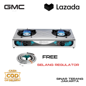 Kompor Gas GMC 2 Tungku Model  211 /Steinles  Api biru SNI Garansi Resmi / kompor gas / kompor gas gmc