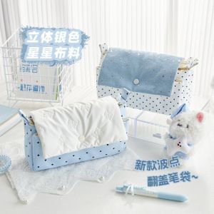 GIORGIONE Storage Polka Dot Pencil Case Pencil Pouch Large Capacity Korean Style Pen Bag Fashion Stationery Y2K Star Bow Stationery Bag Stationery Holder