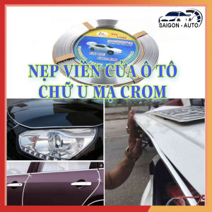 (CUỘN 13 MÉT) Nẹp Viền Chữ U Mạ Crom Cao Cấp Màu Bạc - Nẹp viền trang trí ô tô xe hơi