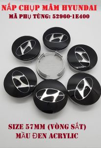 Chụp lazang (chụp mâm) xe Hyundai Size 57mm (Mã phụ tùng: 52960-1E400)