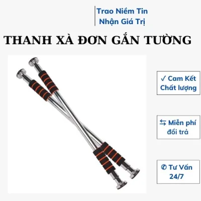 Thanh tập xà đơn treo tường gắn cửa tùy chỉnh phù hợp tập gym tại nhà tăng cơ bắp nhiều cỡ từ 60 -130cm