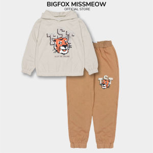 [Áo nỉ BT dài tay 02 311] Bộ thu đông bé trai Bigfox Miss Meow kiểu hooddie dài tay có mũ style Hàn Quốc size đại trẻ em 3911 tuổi 38kg