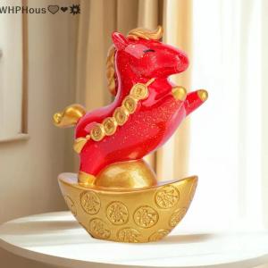 WP💓💛💖 Vintage Horse Statue Zodiac Horse Sculpture Feng Shui Collection Crystal Light Horse Sun Catcher Ornament Home Desktop Decor