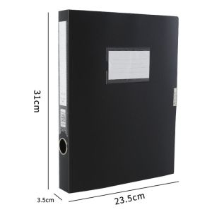 NBANLIKE Thickened A4 File Folder PP Plastic Black Blue Document Case Dustproof Paper Storage Box Office