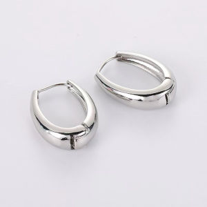 Punk Oval Hoop Earrings Metallic Geometric Ear Buckle Minimalist Style U-shaped Ear Buckle Daily Life Earring Accessories Jewelry