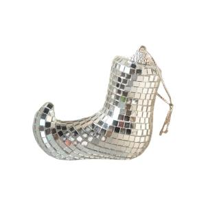 Boot Shape Discos Ball Light Reflective Mirrored Sparkling Hanging Ornament for Festivals Party and Home Decoration