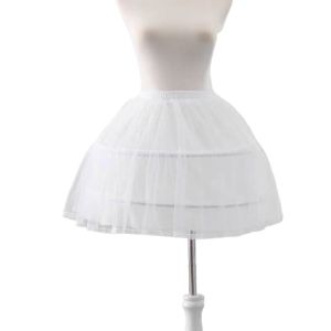 DEER 42cm Lolita Petticoat 2 Hoops Elastic Waist Children Petticoat Comfortable Soft Crinoline Underskirt Cosplay Wear