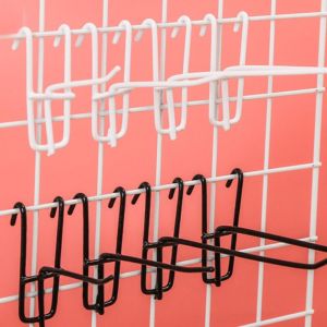 GLOWLITE 10Pcs Reusable Mesh Panel Hangers Universal Metal Display Panel Shelf Hook Multi-Purpose Wear-resistant Storage Hook Retail Shop