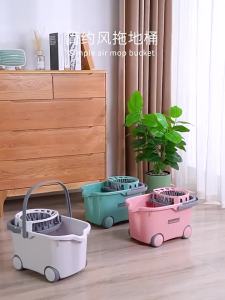 LZD  New Mop Bucket Thickened Household Spin Mop Bucket Lazy Labor-Saving Mopping Gadget Rectangular Portable Plastic Water Bucket
