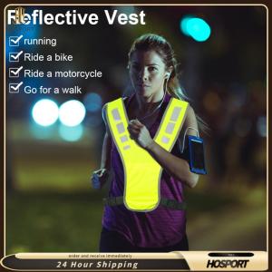 【HOSPORT】5Pcs Reflective Running Vest High Visibility Vest with Pocket Lightweight Running Vest Safety Vest for Walking Jogging