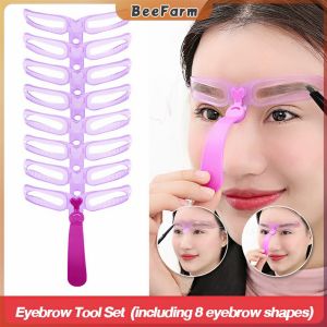 B.F. Eyebrow Tool Set 8 shapes Magic Handle Eyebrow Card Eye Brow Class Makeup Tools