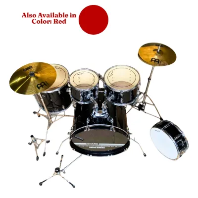 Chard C5G ull-Size 5-Piece Drum Set (Black Red Blue)