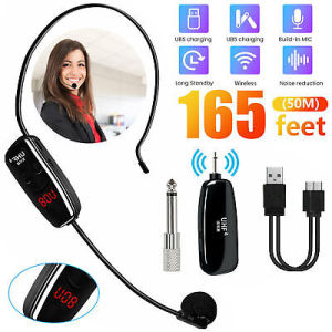 COD TaffSTUDIO 2 PCS mik mic Microphone wireless untuk mengajar bando imam mesjid headset Cas