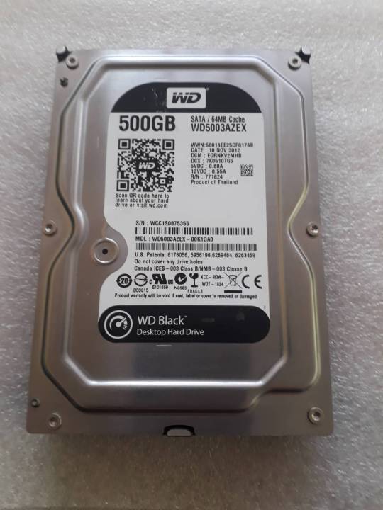 Disque Dur Interne WD WD5003AZEX 500GB - Testé Et Fonctionnel Pour PC Fixe