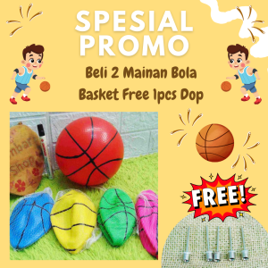 [BELI 2 GRATIS 1PCS DOP BOLA] BOLA-BM BOLA BASKET MINI DIAMETER 13CM WARNA RANDOM BOLA MAINAN ANAK