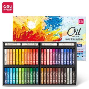 Bút Màu Sáp Dầu Chuyên Nghiệp Deli Hộp Màu Sáp 24/36/48 Màu Đậm Sắc Nét - HM711A