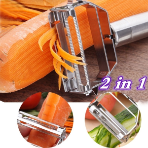 Stainless steel peeling and wire planer Double purpose Stainless Steel Wide Peeler 2 in 1 Multipurpose Stainless Stee Vegetable and Fruit Peeler 2-in-1 multifunctional peeler for peeling and wire shaving Grater Kitchen Gadget Peeler