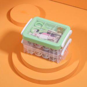 AM888 ชุดเข็มด้าย  ชุดเย็บผ้าพกพาชุดกล่องเครื่องมือเย็บผ้า แบบสามชั้น อุปกรณ์เย็บผ้า