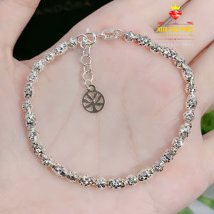 Lắc tay bạc nữ xi bạch kim Lắc bi cà na 4li bạc thật 950 bạc 950 mạ vàng trắng đẹp Vòng tay bạc Ý xi vàng hồng dành cho phụ nữ rất quyến rũ và sang trọng - KIM LỘC PHÁT LT-14BCN4L