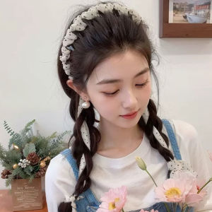 2Pcs Women Sweet Dot Ribbon Toothed Hairband For Girls Non-slip Braided Headband Hoop Hair Band Hair Accessories