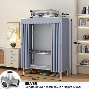 FurFi Alloy Wardrobe | Full Metal Joints Closet | Sturdy & Durable Dust & Moisture Proof Easy Assembly Washable Cloth Cover Multiple Styles