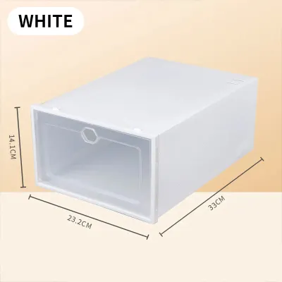 (HOME+) Multiple Colour PP Foldable Plastic Easy To Keep Shoe Box Stackable Colorful