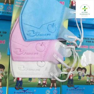Khẩu trang trẻ em 4D 5D (hộp 10cái) thương hiệu Famapro & Duy Quân chất lượng cao