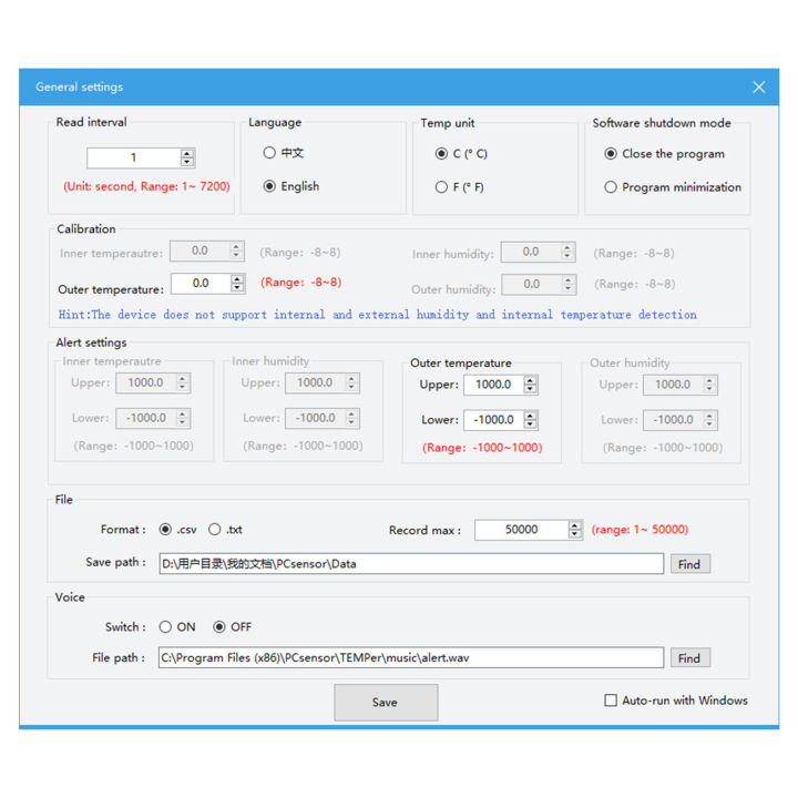 Computer Thermometer Server Room Chassis Thermometer Data Logger with ...